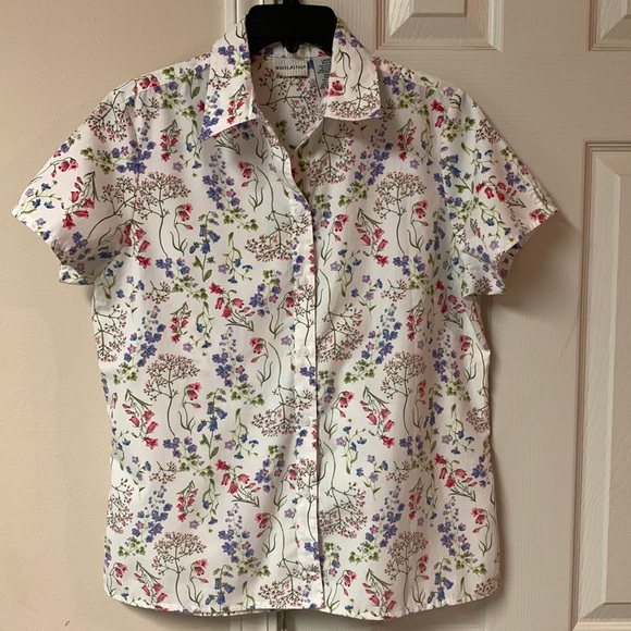 Botanical Print White Stag Blouse - Picture 1 of 4